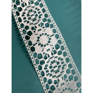 White Floral Lace Trim Ribbon 1.5 Inches Wide For Sewing Crafts & Decoration